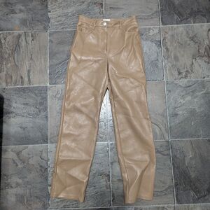 Wilfred Beige Faux Leather Trousers